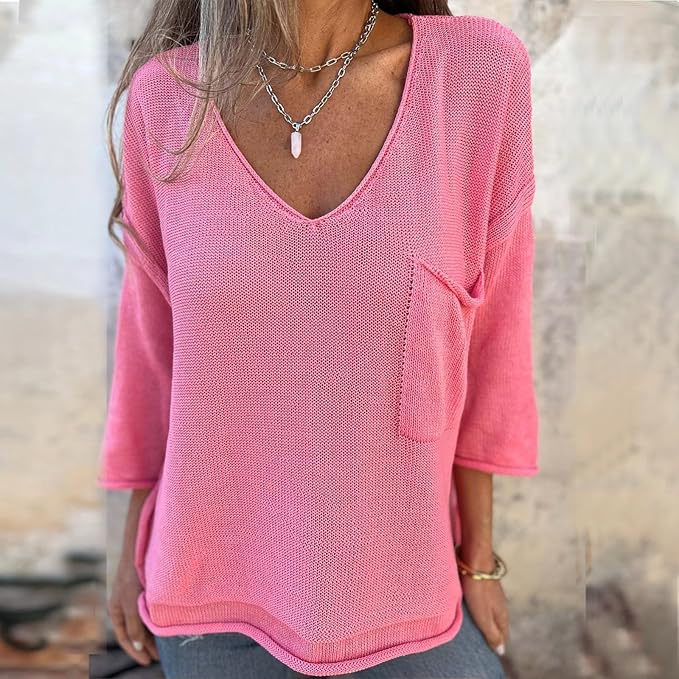 Ava™ – V-Neck Relaxed Pocket Shirt