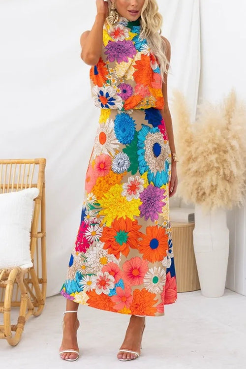 Rhiann - Vibrant Floral Maxi Dress