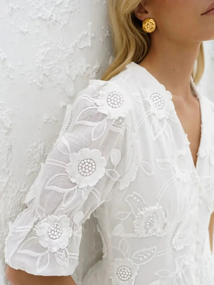 AMALFI - Embroidered Midi Dress