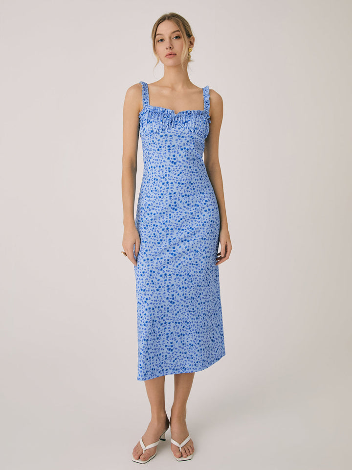 Elenar™ - Floral Elegance Midi Dress