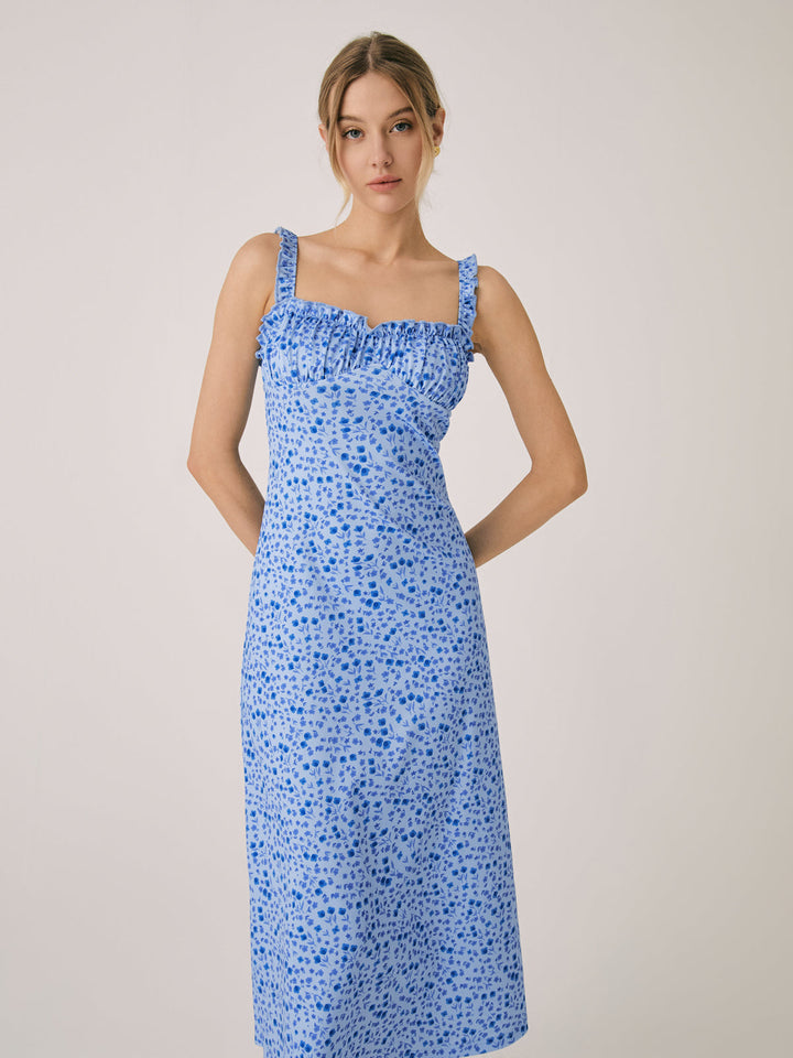 Elenar™ - Floral Elegance Midi Dress