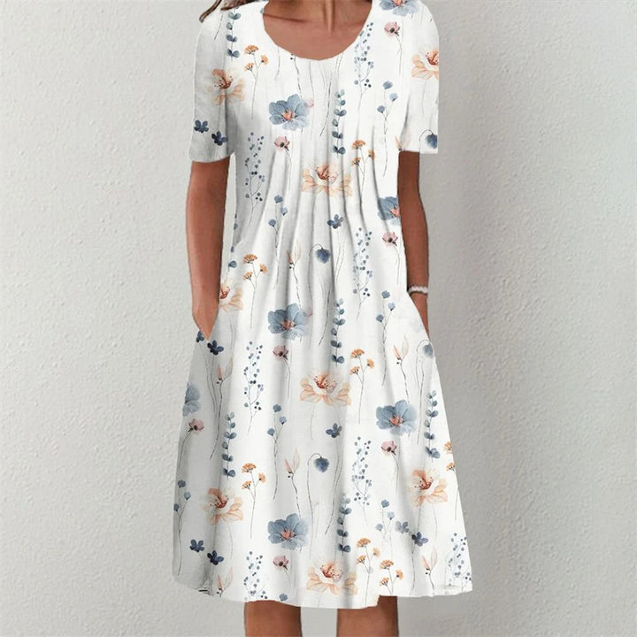 Elise™ - Floral Midi Dress with Tummy Coverage