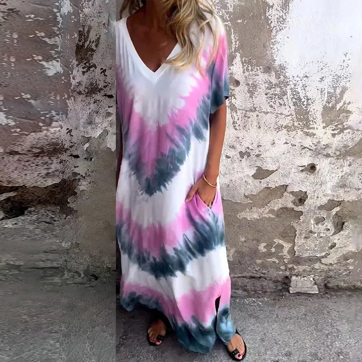 Liora™ – Boho Tie-Dye Maxi Dress