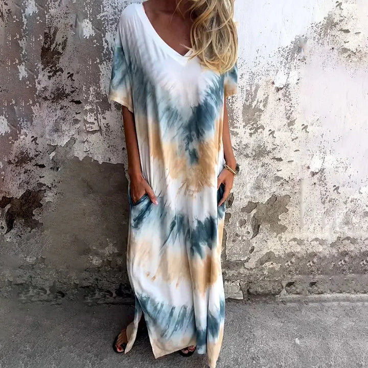 Liora™ – Boho Tie-Dye Maxi Dress