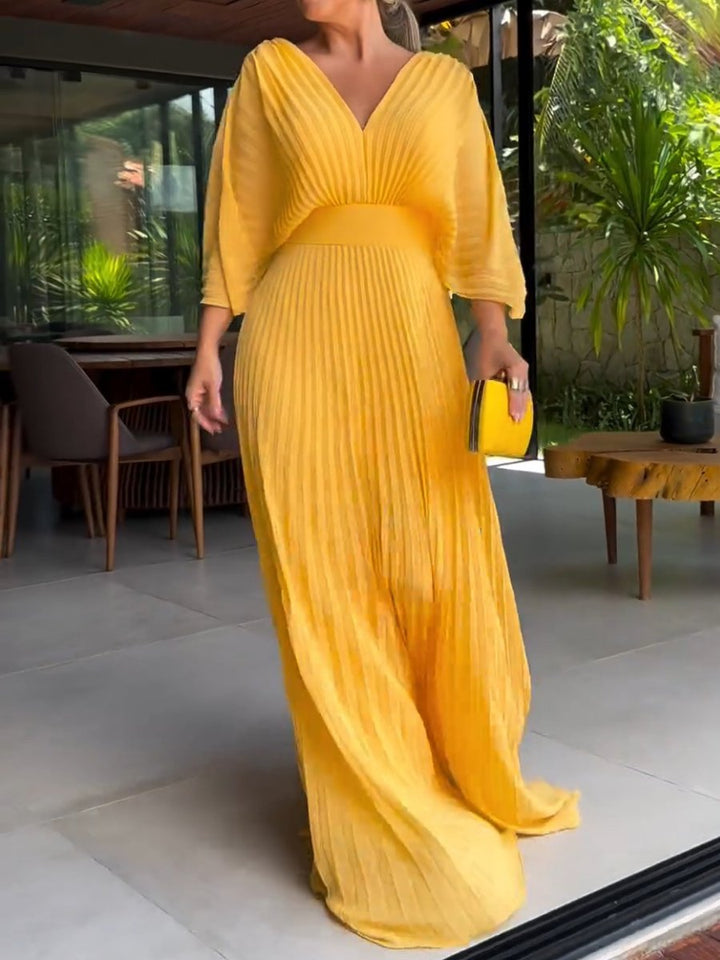 Anita  - Vibrant Pleated Maxi Dress