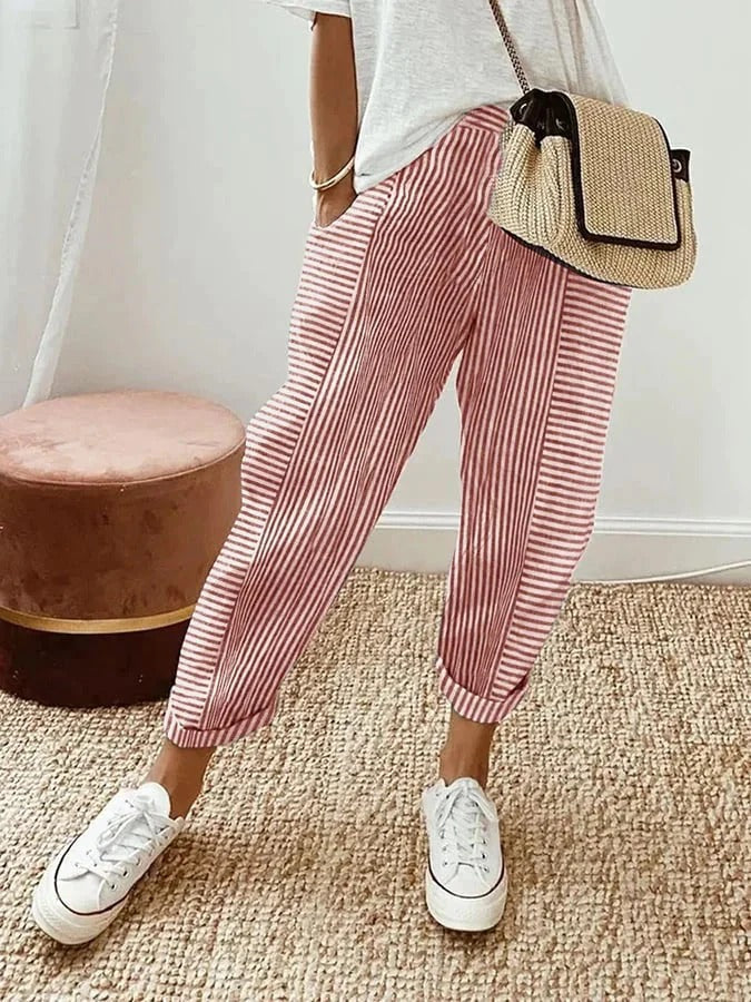 Grace - Striped Cotton Pants