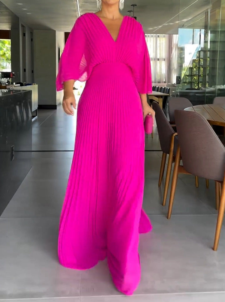 Anita  - Vibrant Pleated Maxi Dress